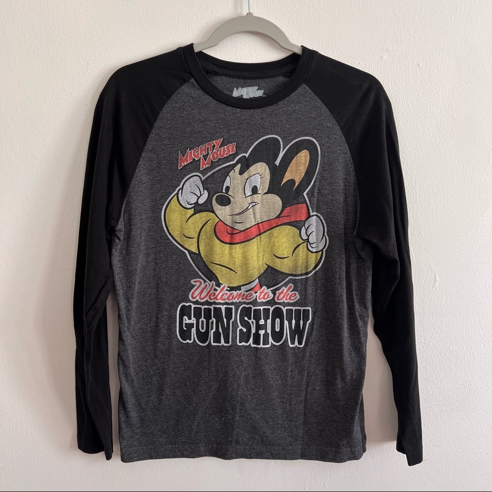 MIGHTY MOUSE Raglan 3/4 Sleeve Shirt (Sz M)